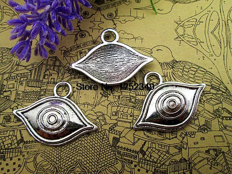 8pcs  eye Charm Charm, Antique silver tone divergent charm Pendants, DIY Supplies, 30x34mm