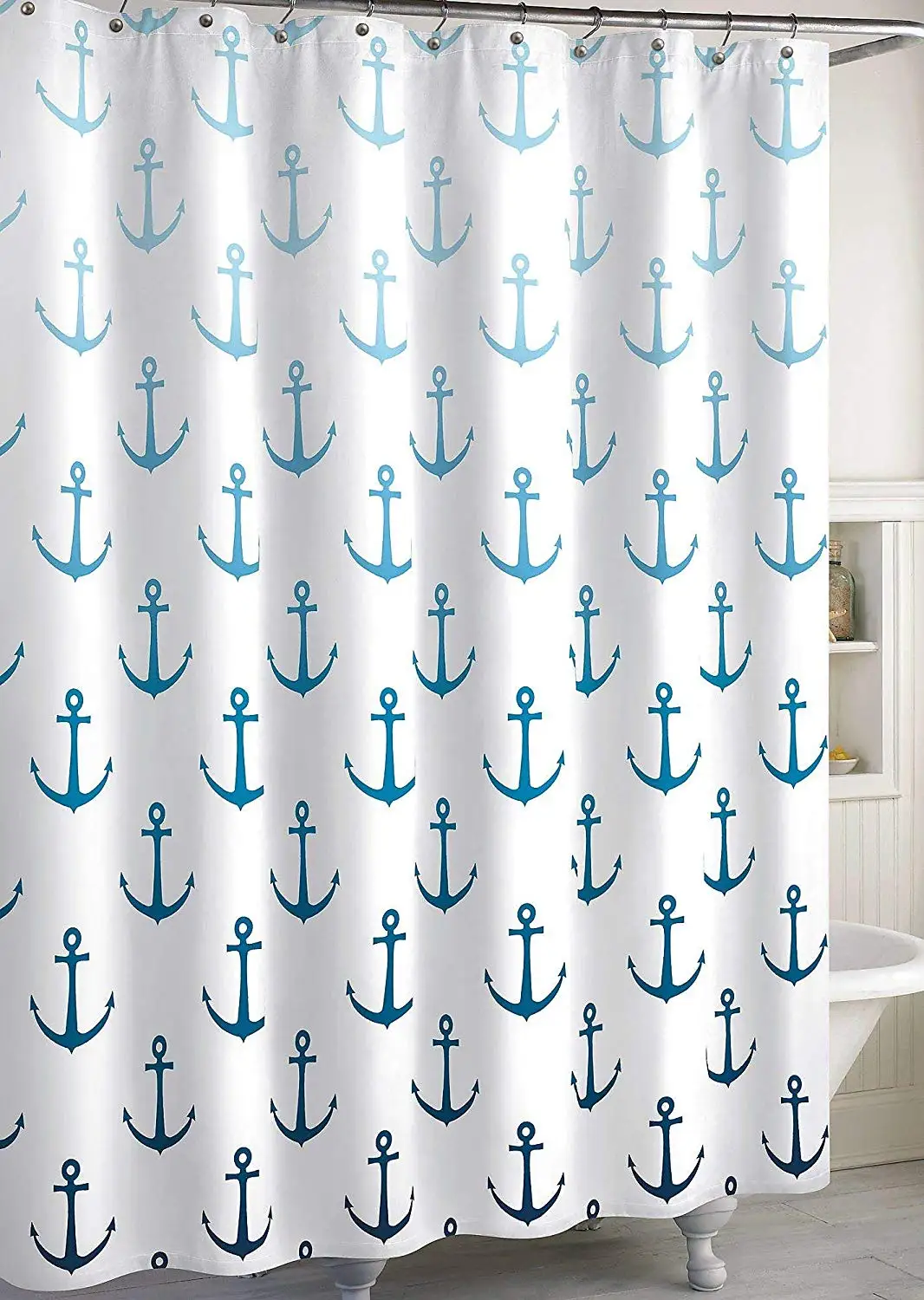 

Destinations Ombre Anchor Fabric Shower Curtain Navy