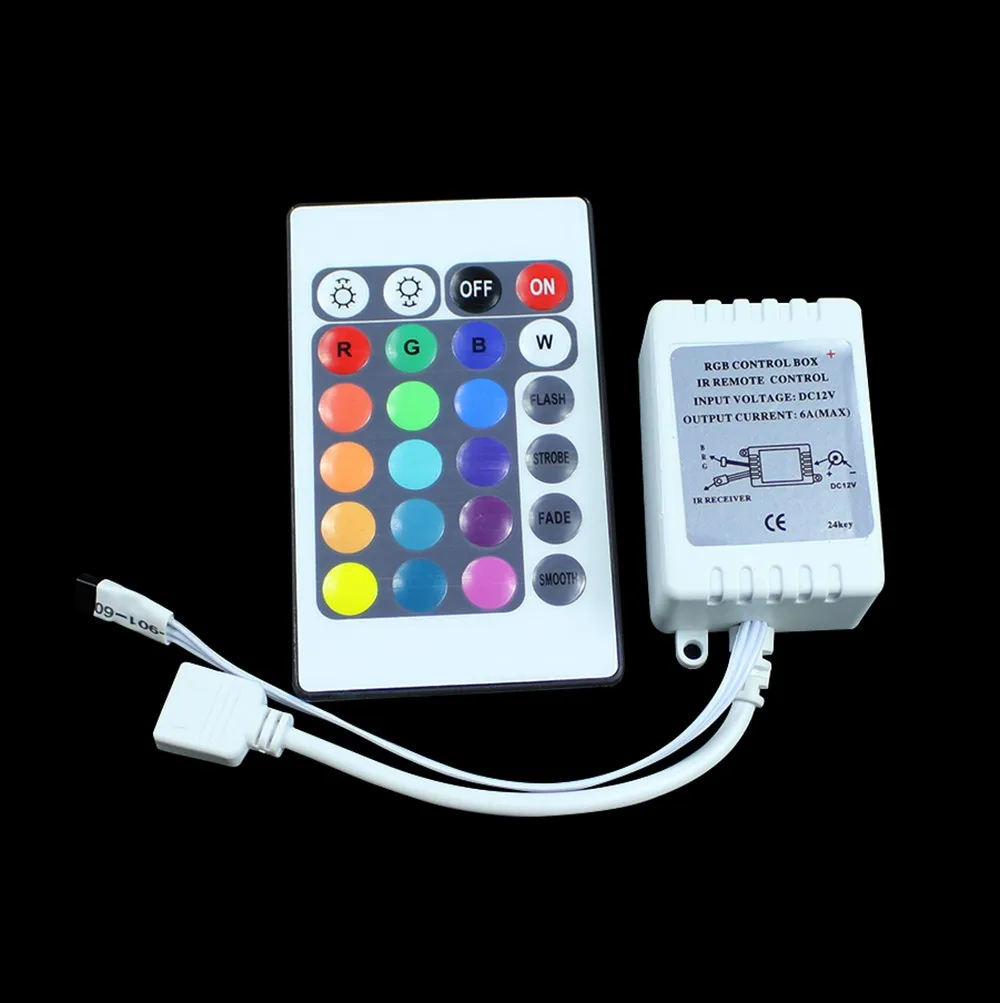 

RGB Controler 12V 24 Key Wireless led IR Remote Controller For 3528 5050 RGB LED Strip Light