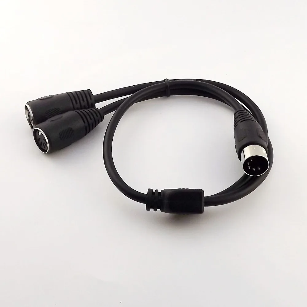 قابس ذكر ميدي دين 1 ، قطعة واحدة ، 5 دبابيس إلى 2 مقبس أنثى ، كابل محول الفاصل Y ، 50 سنتيمتر