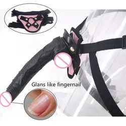 FAAK Long dildo strapon dildo sex toys for women strap on penis adjustable belt discreet package sex game erotic products