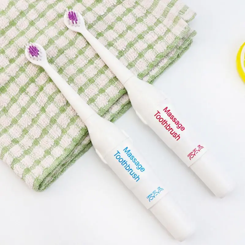 Cepillo de dientes eléctrico de masaje para adultos, repuesto de 3 cabezales, funciona con batería, portátil