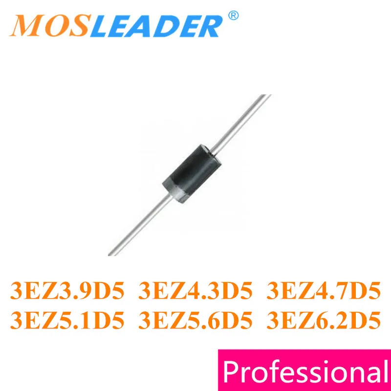 

Mosleader 1000 шт. DO15 3EZ3.9D5 3,9 V 3EZ4.3D5 4,3 V 3EZ4.7D5 4,7 V 3EZ5.1D5 5,1 V 3EZ5.6D5 5,6 V 3EZ6.2D5 6,2 V Высокое качество