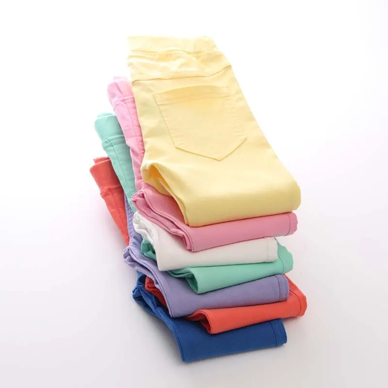 New autumn baby Clothing Hot Girls Jeans Candy Color Skinny Children Pants Baby Casual Long Pants toddler girls Trousers