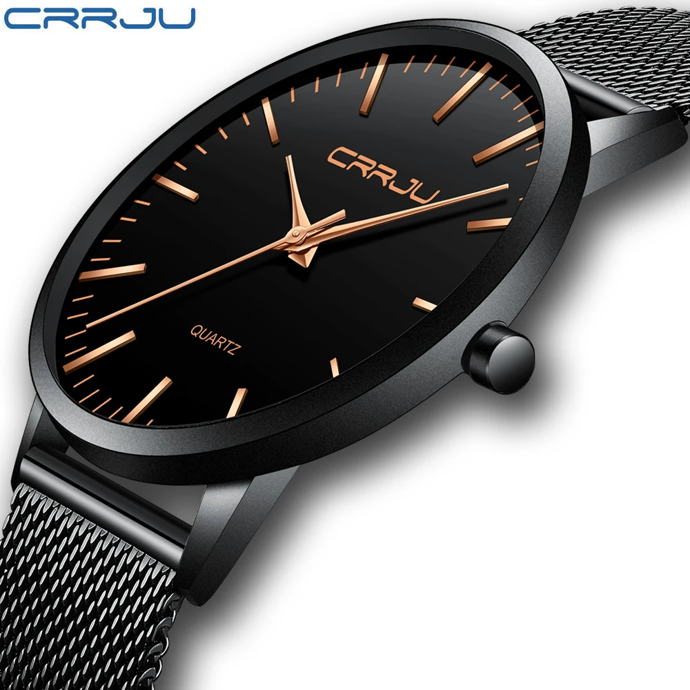 

Luxury brand Sport watches for men Stainless steel mesh Men's watches waterproof clock Watchband genuine leather Wrist watches