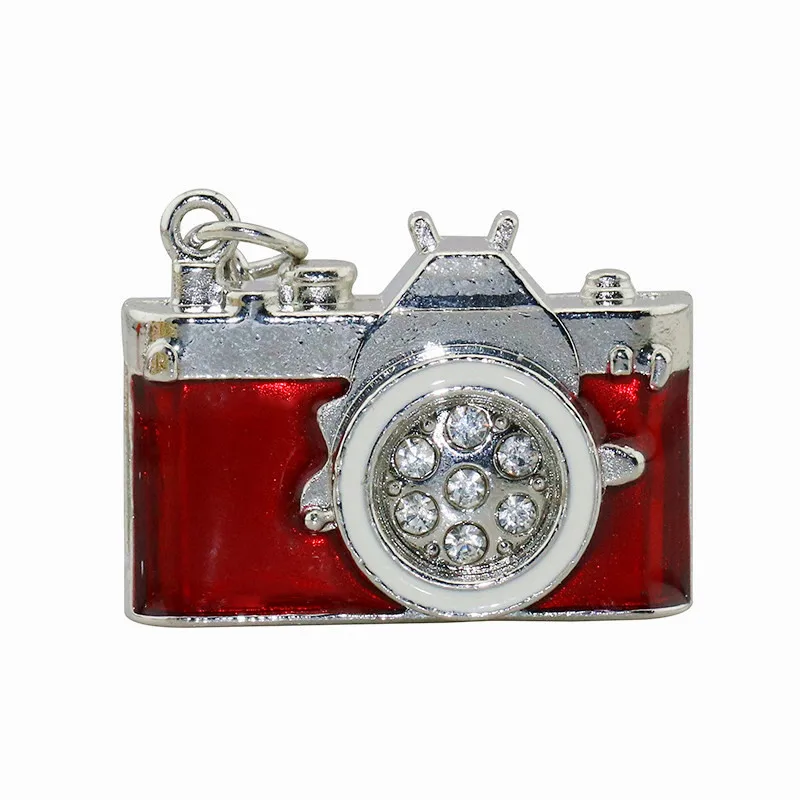 Metallo diamante fotocamera Usb Flash Drive Mini Pendrive rosa memoria memoria memoria 8GB 16GB regalo U disco moda portachiavi Pen Drive