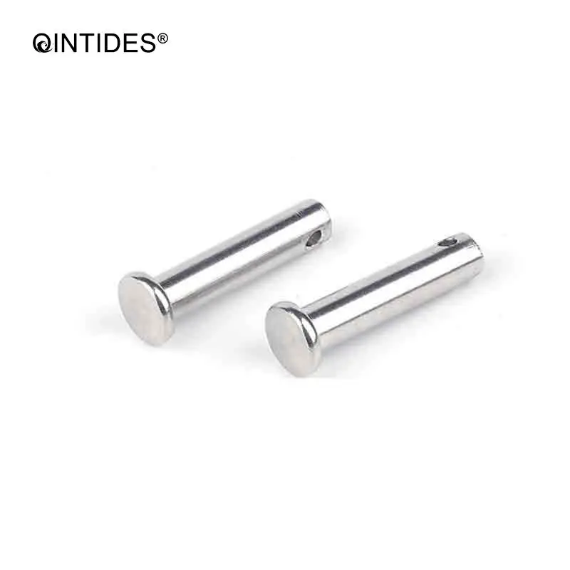 QINTIDES M10-M16 Clevis Pins With Head 304 Stainless Steel Shaft Flat Head With Hole M12 M14 Cylindrical Pin