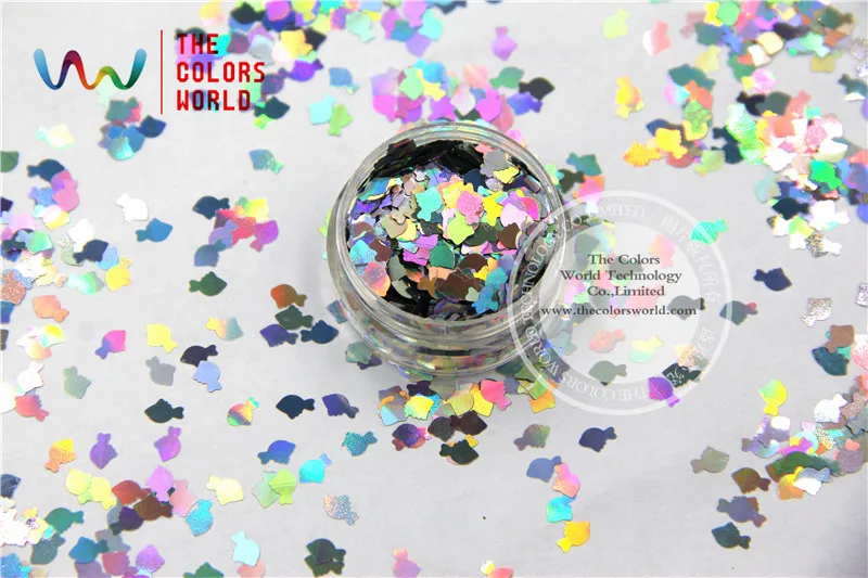 TCA100 Laser Silver Color Goldfish 6MM Size Glitter dust ,Specular luster glitter for nail,tatto,Art decoration and others