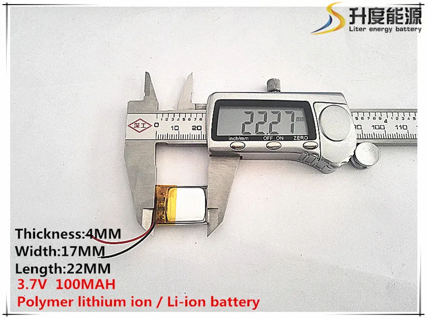 

1pcs [SD] 3.7V,100mAH,[401722] Polymer lithium ion / Li-ion battery for TOY,POWER BANK,GPS,mp3,mp4,cell phone,speaker