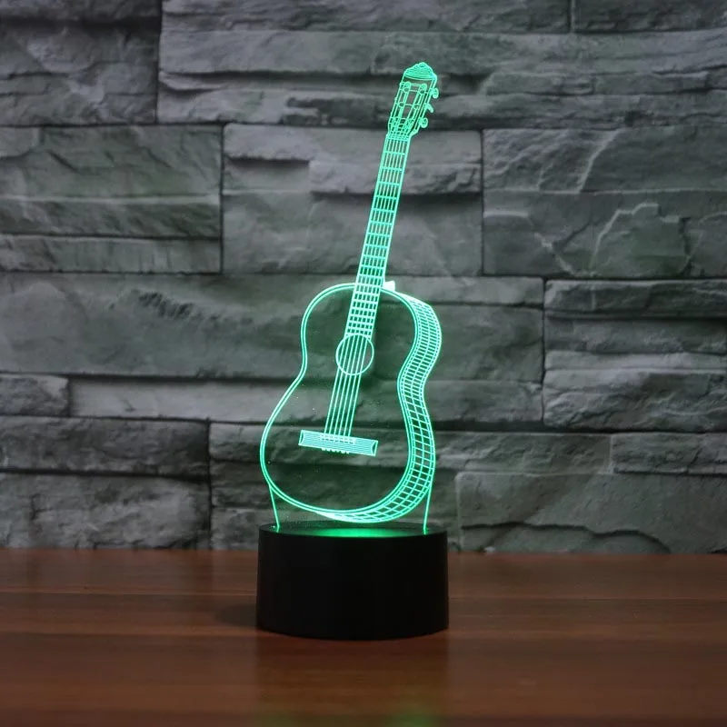 Toy Movable Humanoid Robot 2017 foreign trade new guitar 3D colorful touch LED visual light creative gift atmosphere lamp 3272