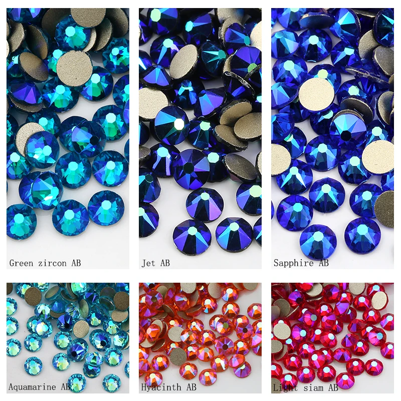 8 Big 8 Small Cut SS16 SS20 Many Colors AB Flat back DIY deco Non hotfix Rhinestones for Rhinestone & Decoration Glue On Stone