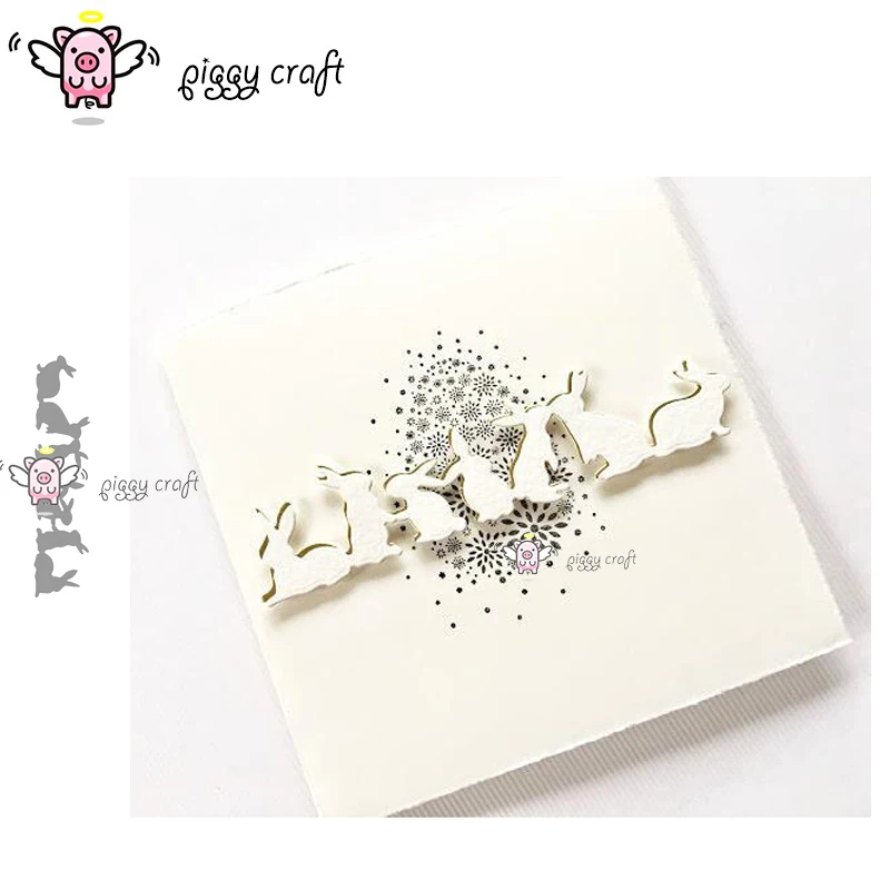 Piggy Craft metal cutting dies cut die mold Rabbit strip decoration Scrapbook paper craft knife mould blade punch stencils dies