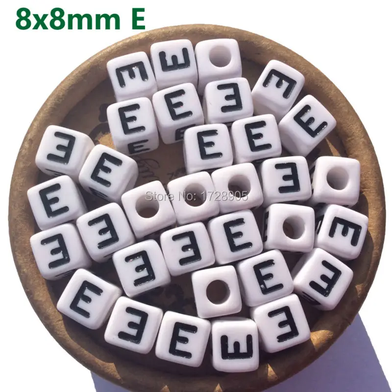 Alphabet Letter Beads Buchstabe lettres 1100pcs 8mm A-Z Seperate Alphabet Bead White Acrylic Cube Beads DIY Jewelry Finding