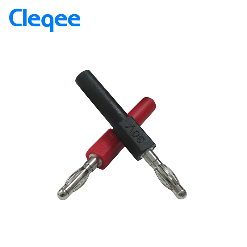 Hot Cleqee P7021 2pcs 4mm Male to 2mm Female Banana Plug Jack For Speaker Test Probes Converter Connectors