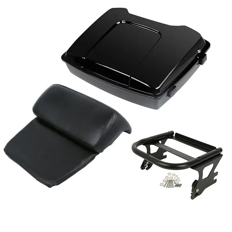 Motorcycle Painted Razor Trunk Pack Backrest Rack For Harley Tour Pak Road King Street Gilde Road Gilde 1997-2008