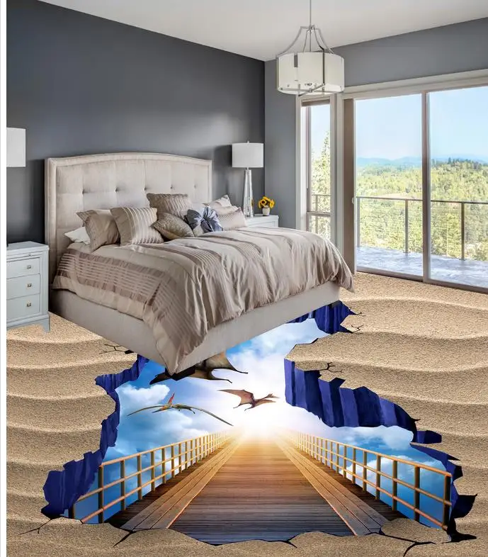 

Blue sky 3D stereoscopic wallpaper floor Custom photo floor wallpaper 3d floor wallpapers Home Decoration