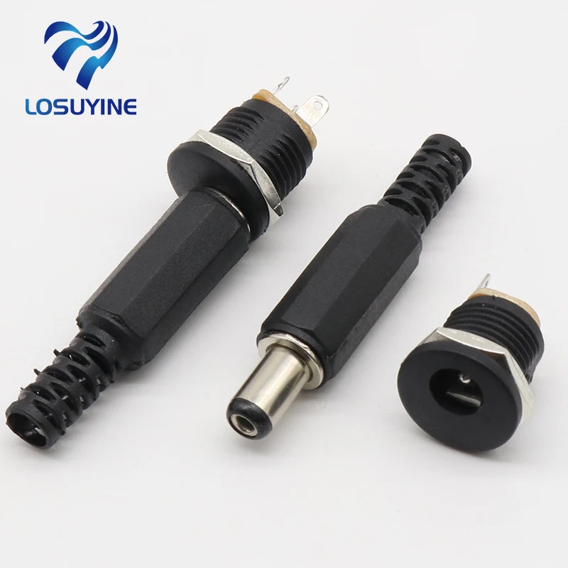 

5.5X2.1mm DC Power Female Plug Jack + Male Plug Jack Socket Adapter Connector