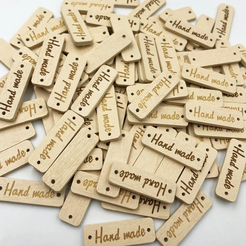 25/50/100pcs Rectangle Wooden Button \