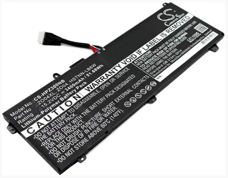 Cameron Sino 3400mAh battery for HP Zbook Studio G3 808396-421 808450-001 HSTNN-C88C HSTNN-LB6W ZO04 ZO04XL