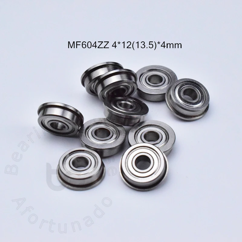 F604ZZ 10pcs 4*12(13.5)*4(mm) Flange Bearing chrome steel Metal Sealed High speed Mechanical equipment parts