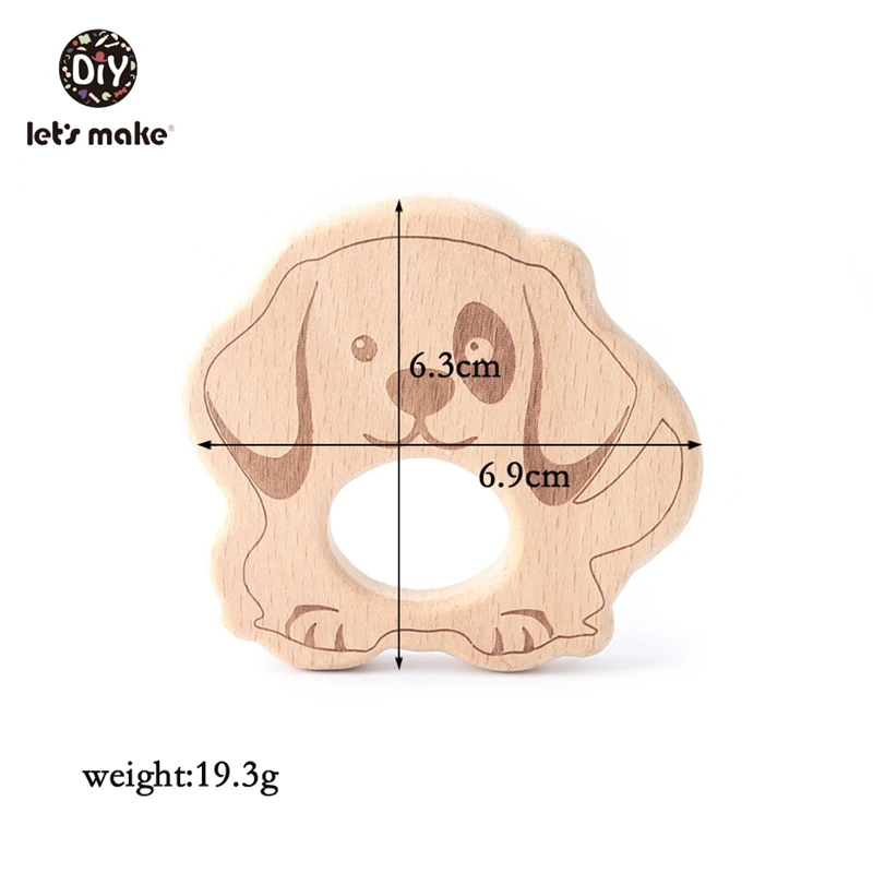 Let\'s make Baby Wooden Teethers Rodent Cartoon Animals Beech Wood Christmas Tree Teething BPA Free Tooth Care Products 1pc