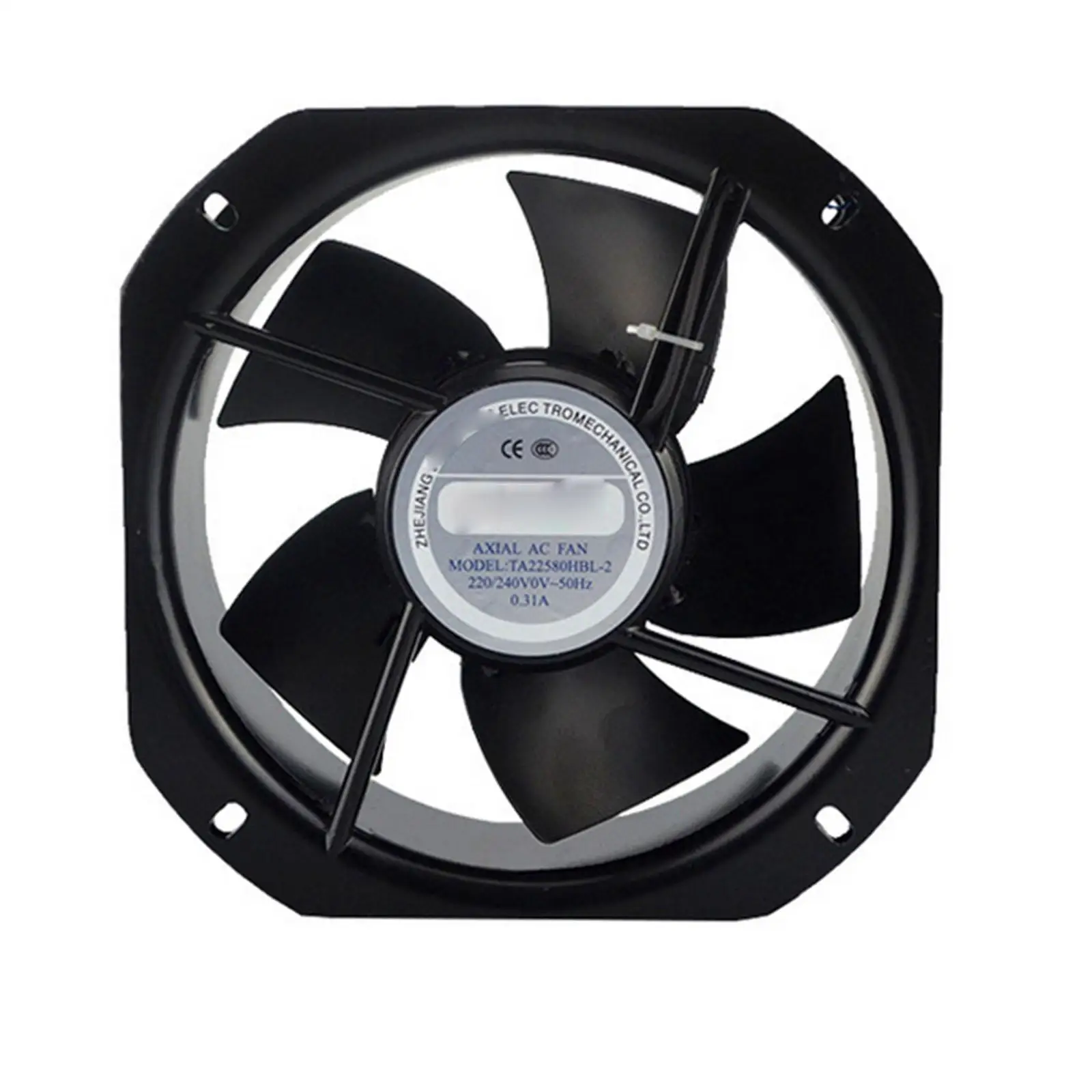 

220V AC 225x225x80mm Axial Radiator Fan 588CFM 2500RPM Ball Bearing High Speed