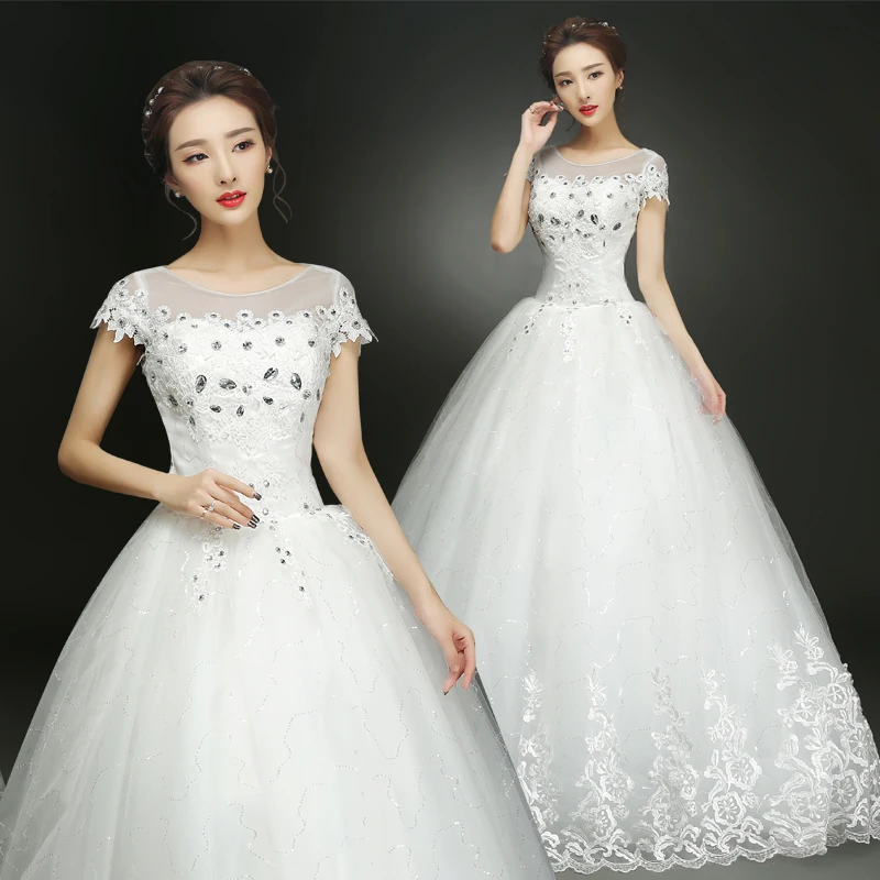 Wedding Dress Bride Simple Large Size Lace Up Wedding Dresses Shoulder Ball Gowns Dress