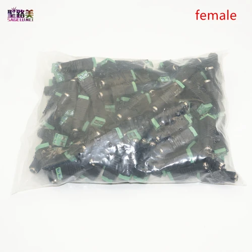 50 unids/pack 5,5mm x 2,1mm DC enchufe conector hembra para lámpara LED de alimentación tira de luz