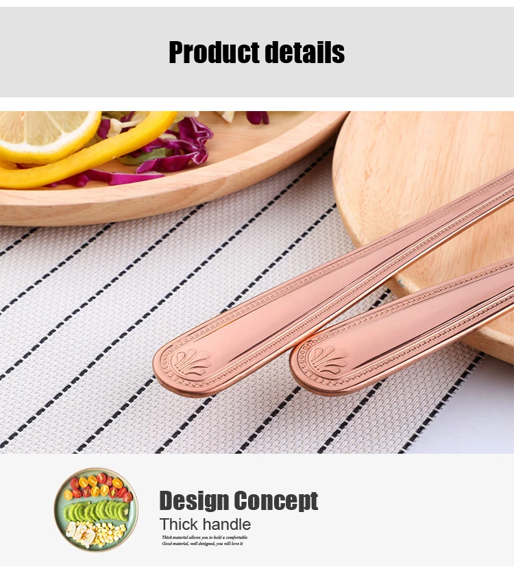 Big Salad Spoon Fork Set Stainless Steel Kitchen Food Server Pasta Utensils Public Gold Tableware Using Buffet Restaurant Tools