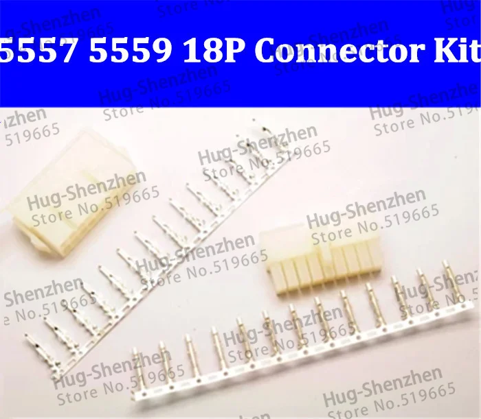 

100sets 4.2mm 5557/5559 18 Pin wiring terminal Electrical connector kit (Housing+Terminal) for automotive ect.