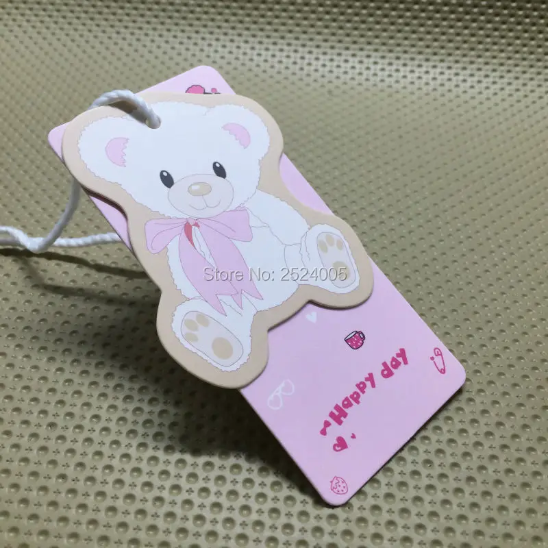 

Custom shape cutting tag/ clothing paper hang tag/garment tags printing/clothing printed labels/cute high-quality hang tags