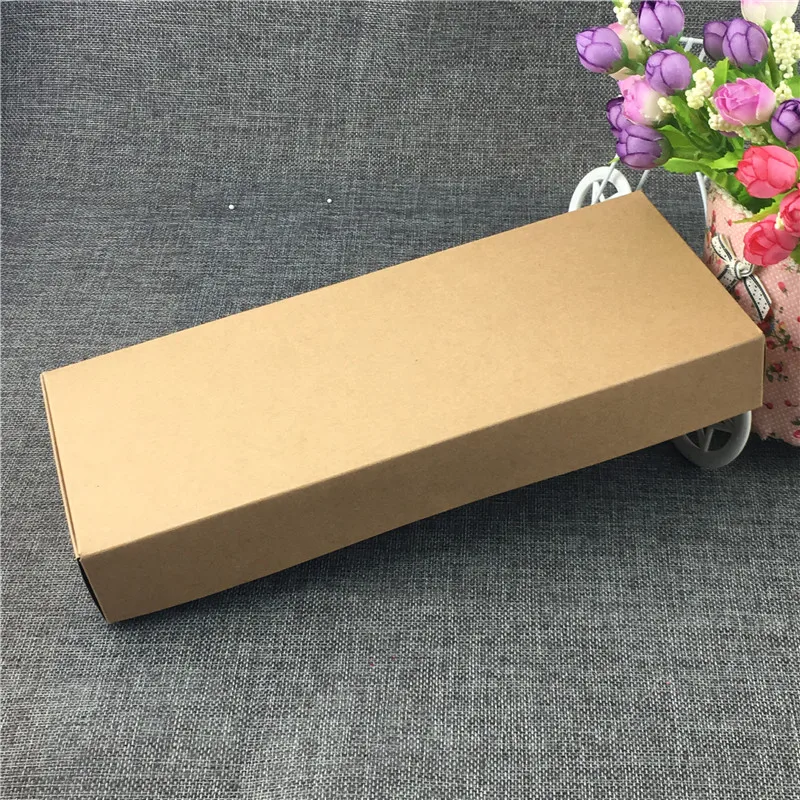 Rectangle Brown Blank Flip Paper Box Case For Family Wedding Birthday Souvenirs Decoration Storage Craft Paperboard 24Pcs/Lot