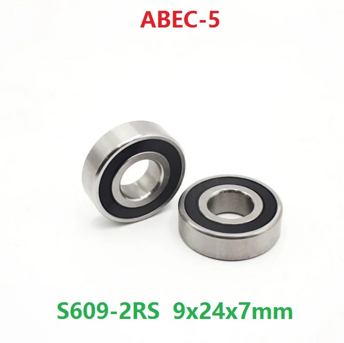 

50pcs/lot S609RS S609-2RS S609 2RS ABEC-5 9x24x7 mm stainless steel Deep Groove Ball bearing rubber sealed 9*24*7 609 609-2RS