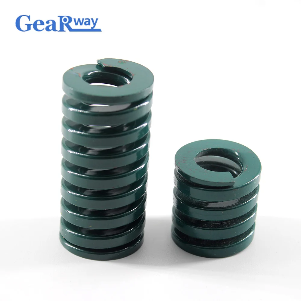 Gearway Green Die Spring Long 28% Compression Ratio Tubular Section Mould Die Compression Spring TH25x20/25x25/25x50/25x55mm