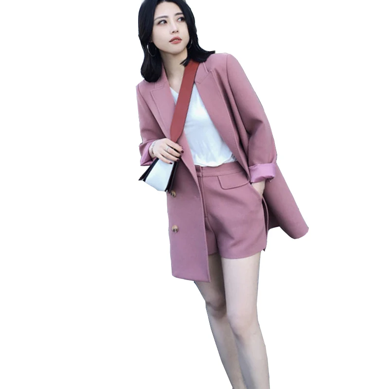 

2018spring/autumn/summer women's new fashion OL temperament suit jacket+shorts 2pieces sets high quality/two piece set TB1882