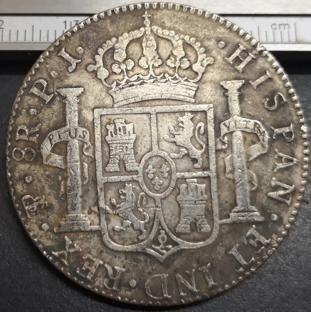 1820 Bolivia 8 Reales - Carlos IV Silver Plated Copy Coin