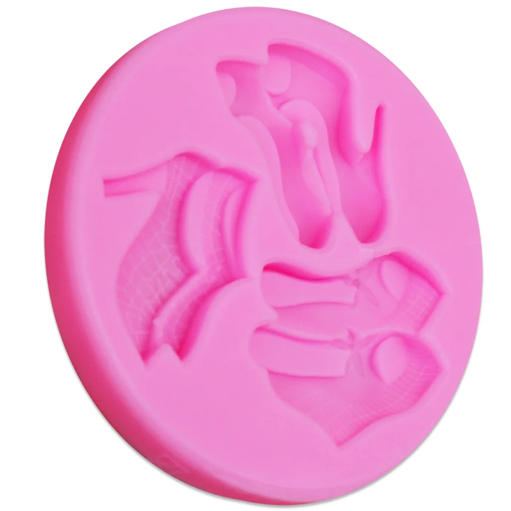 Sophronia M408 Silicone Chocolate Mold High-heel Shoes Candy Making Fondant Molds Cake Decorating Tools Clay ResinMoulds 8*8*1cm