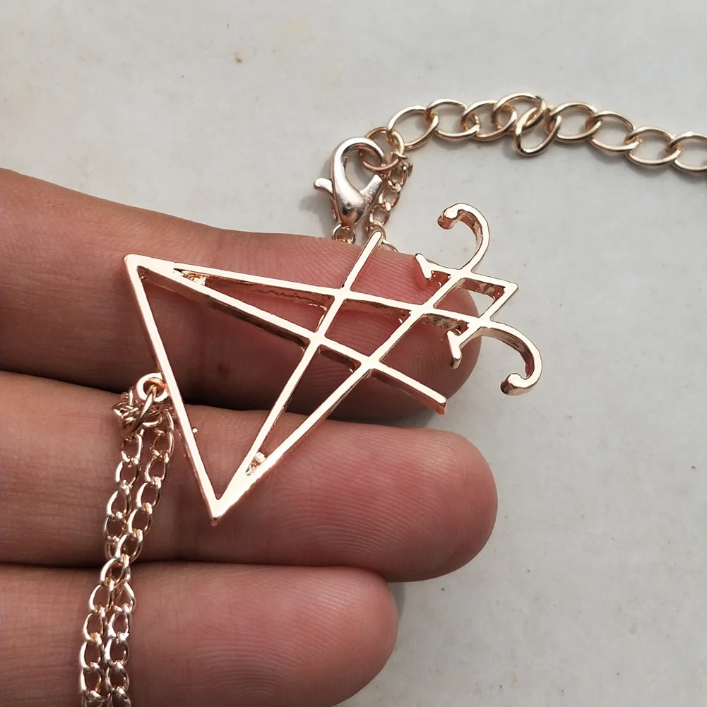 Seal of Lucifer Satanic Sigil of Baphomet Metal Pendant Necklace Gothic Dark Pagan Satan Men Fashion Gift Accessories