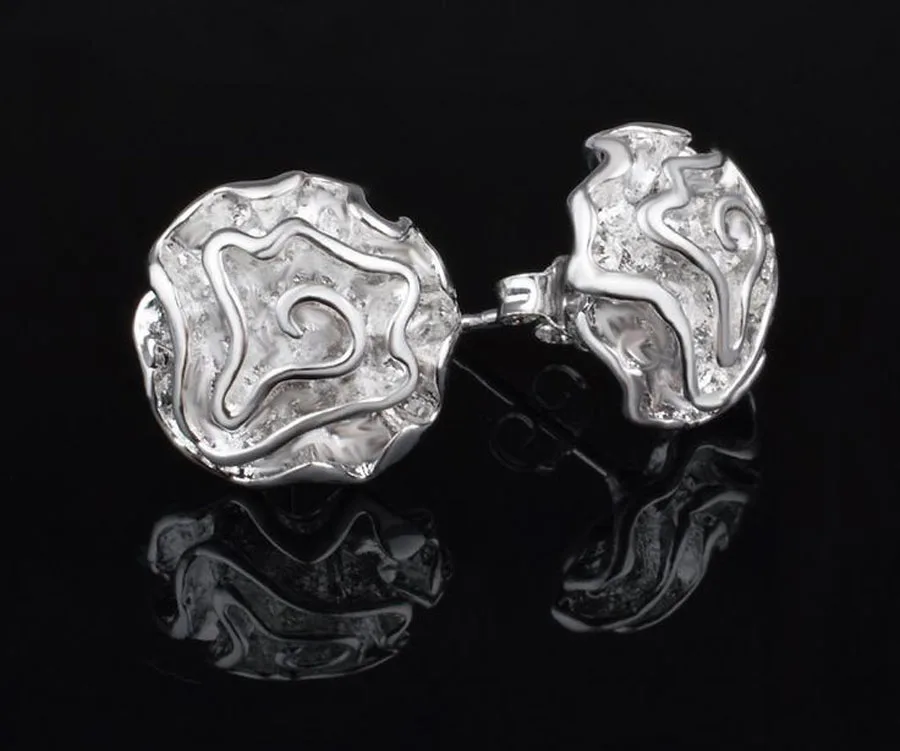 925 silver jewelry special wholesale European and American fashion exquisite gift jewelry beautiful rose earrings