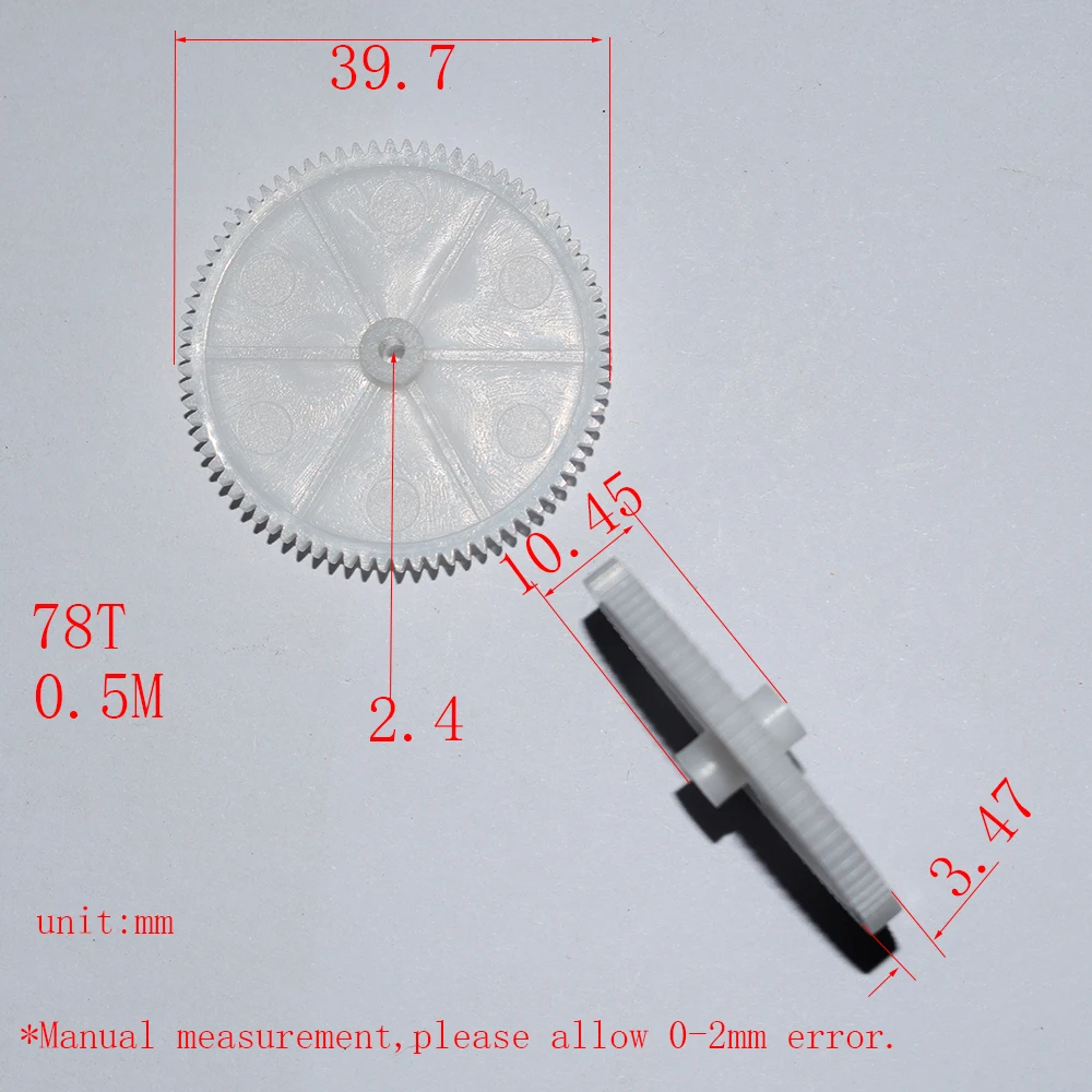 10/100 stücke 78T 2,5mm loch kunststoff getriebe eders rc auto flugzeug roboter kinder spielzeug für jungen diy baby zubehör montessori nero GP 782,5 EIN