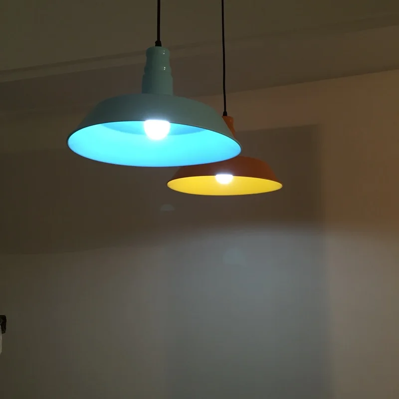 Imagem -02 - Luminária Pendente Retrô de Loft Luminária Suspensa com Estilo Vintage de Sala de Jantar Luz Criativa para Casa e Sala de Estar em Branco Preto Marrom Verde Azul Vermelho