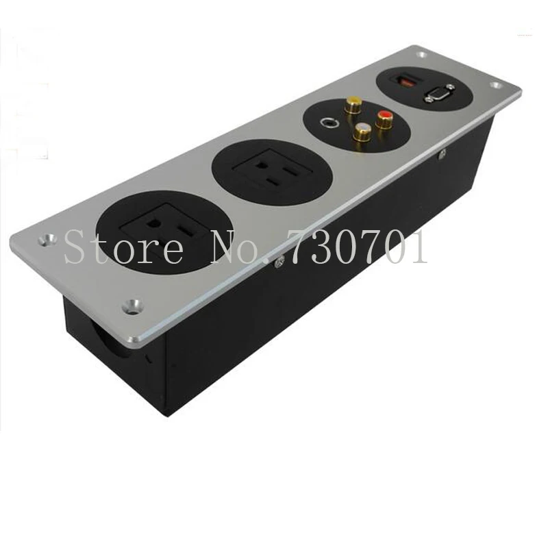 New Aluminum Panel Socket with Universal power and USB Charger hotel wall socket box/table socket 70 pcs