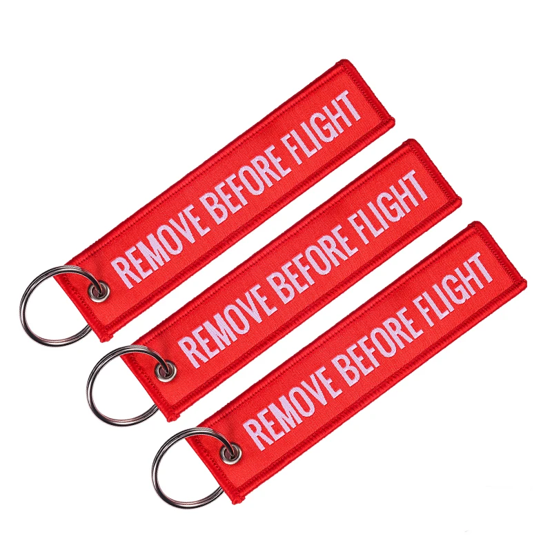 3PC Remove Before Flight Keychains for Aviation Gifts Jacqurad Woven customize keyring Special Luggage Tag Jewelry sleutelhanger