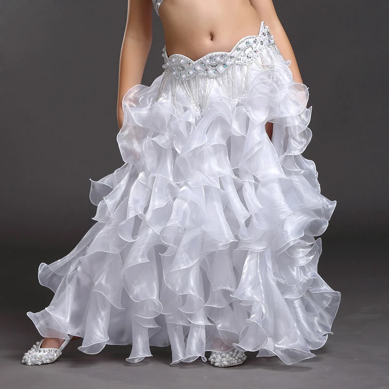 

Performance Children Belly Dancing Clothes Wave Long Maxi Skirts Girls Chiffon Skirt Professional Belly Dance Skirt Kids