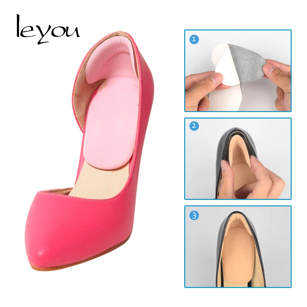 Leyou-T-Shape Palmilhas para Sapatos, Back Heel Pad, Almofada de Esponja Antiderrapante, Protetor de Pé, Insert Pads