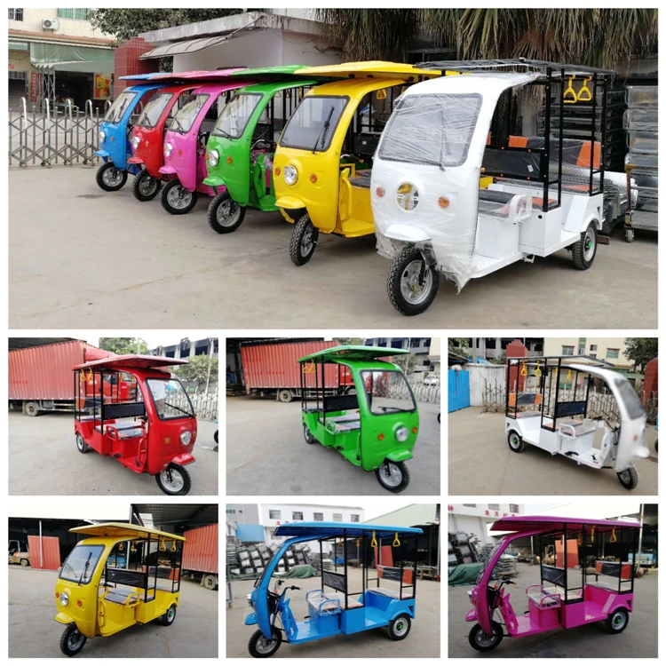 Hot Sale 6-7 Passengers Electric Tricycle Vehicle For Adults Mobility Scooter Tuk Tuk Car With Solar Panels Free Shipping By Sea