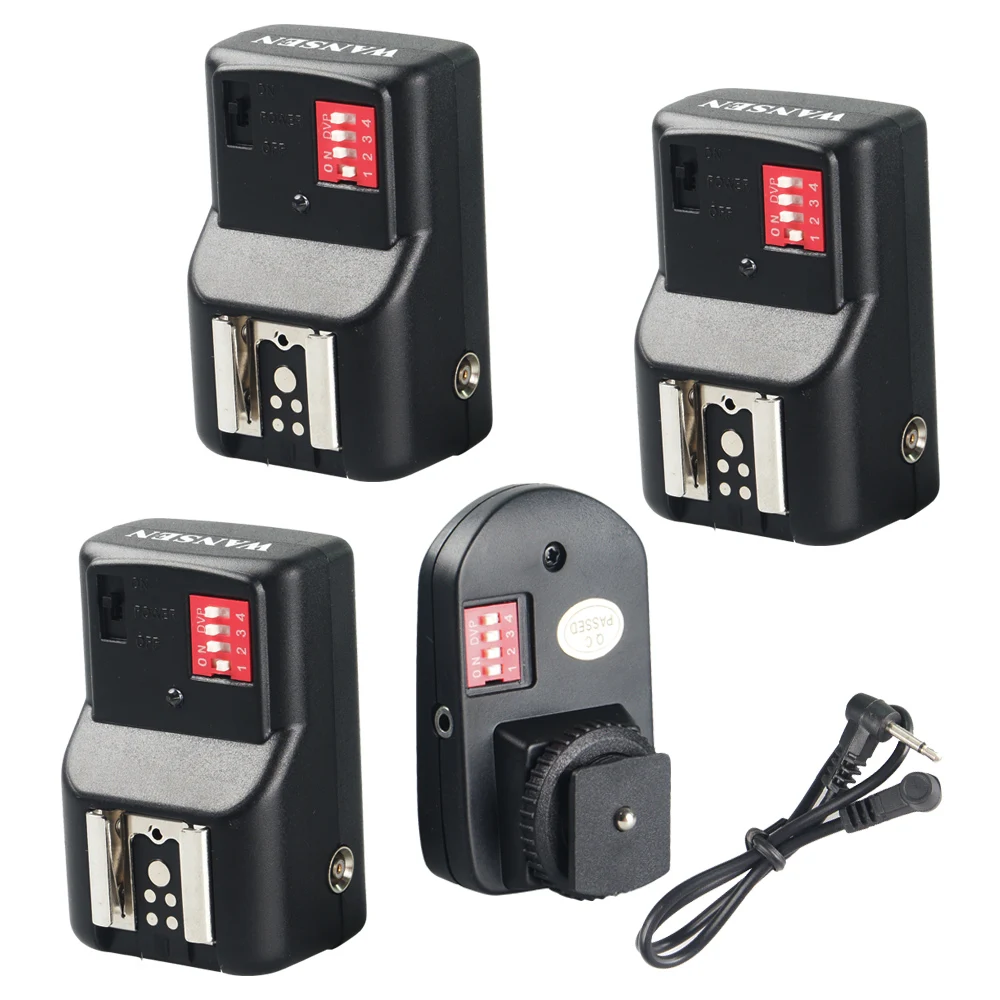 WanSen PT-16GY 16 Channels Wireless Flash Trigger Transmitter SET with 3 Receivers for Canon Nikon Pentax Olympus