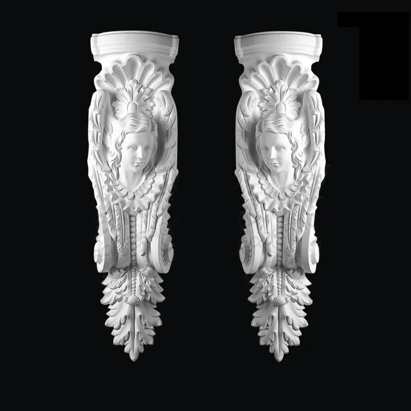 European Baroque style PU Ornament polyurethane Mantel corbel decoration entrance decor corridor portal decorating components