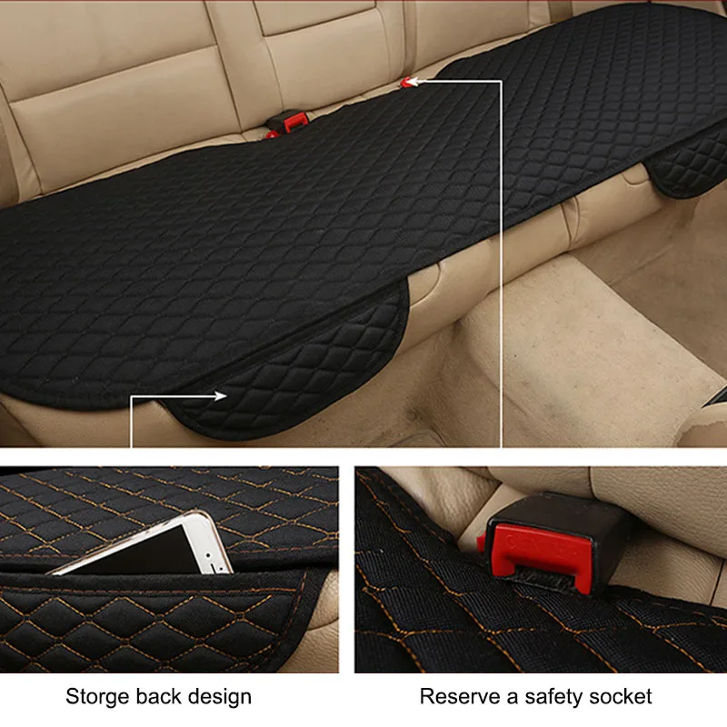 KANGLIDA Flax Car Seat Cover Protector Front Rear Seat Back Cushion Pad Mat with Backrest for Auto Automotive interior Truck Suv