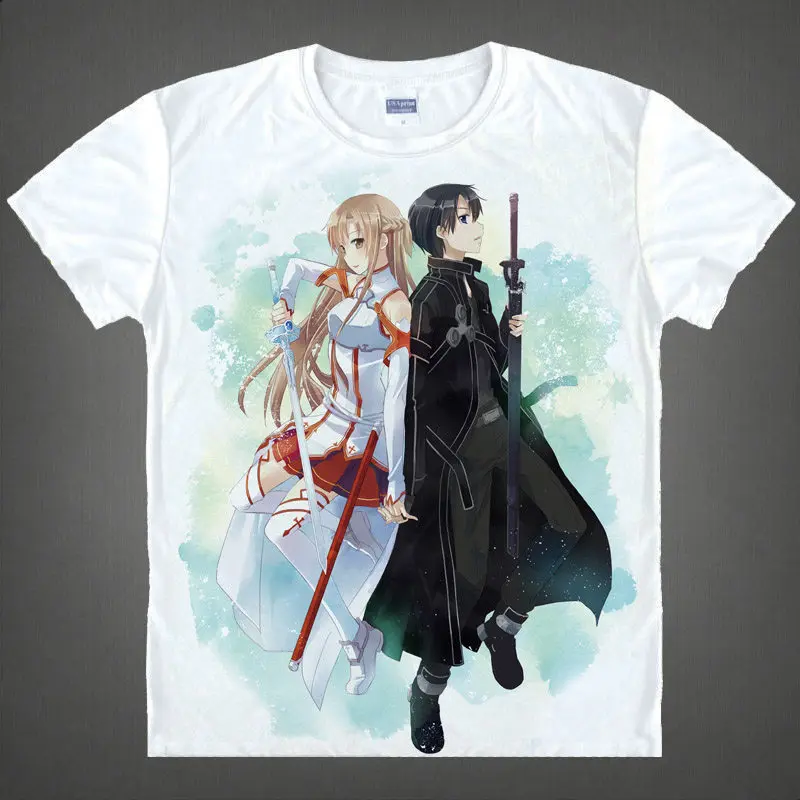 Alfheim Online ALO T-Shirt Gun Gale Online Shirt Fast Drying summer white T-shirts anime costume summer white boy girl Shirts a